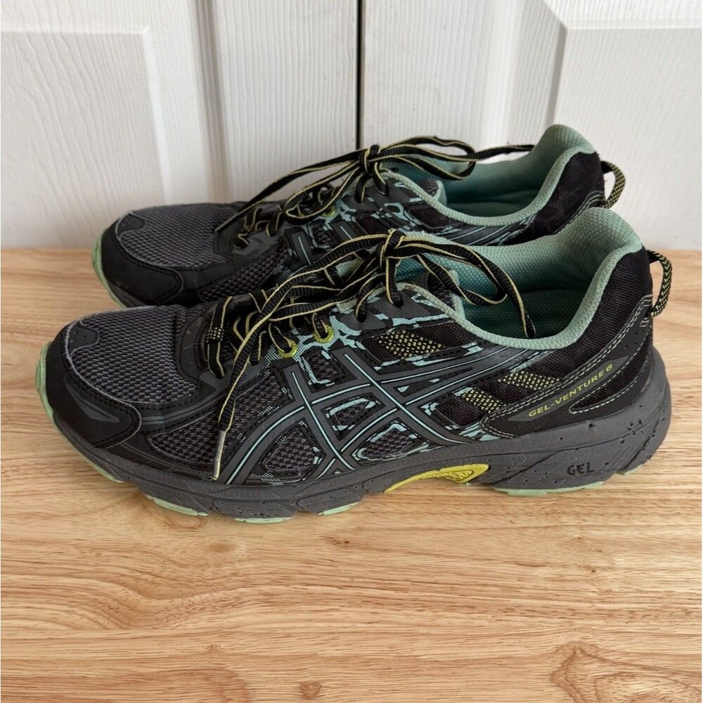 ASICS Gel Venture 6 Black Neon Lime T7G6N Size 11